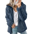 thumbnail image 1 of Abrigo de oso de peluche para mujer, cárdigan suave y cálido, capucha de piel polar, chaqueta hinchada, Tops de invierno, 1 of 3