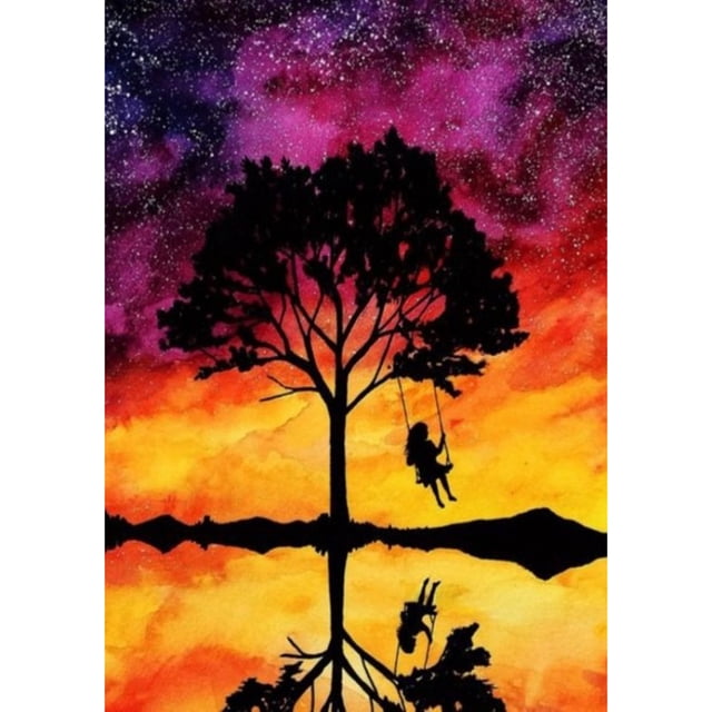 Taladro Pintura Diamante (DB6139) 5D DIY Árbol Completo Bordado Mosaico Craft Kit (LD097) 20X30cm Hugtrwg Para estrenar