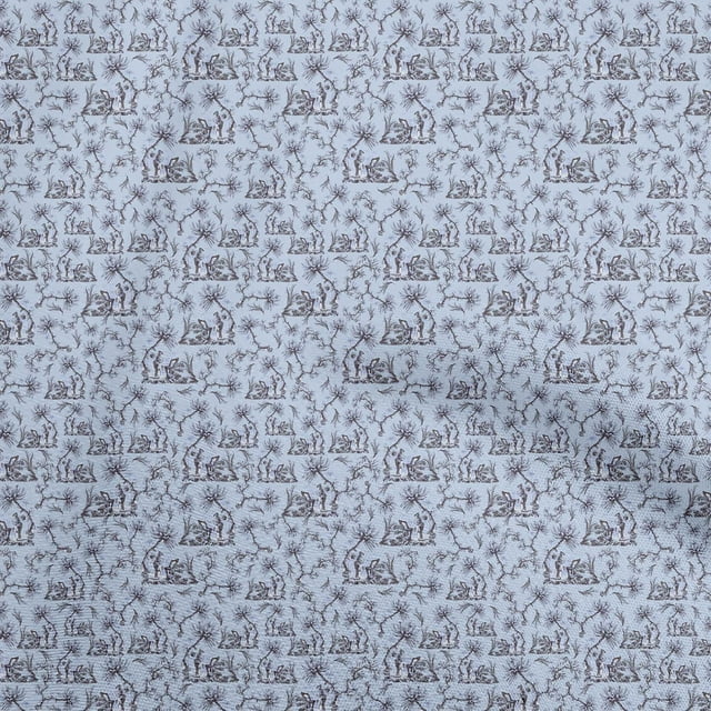 oneOone Rayon Turquoise Blue Fabric Toile Craft Projects Decor Fabric Printed By The Yard 56 Inch Wide
