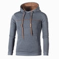 thumbnail image 2 of XFLWAM Men's Casual Hoodies Sweatshirt Hipster Gym Long Sleeve Drawstring Solid Color Pullover Hooded Dark Gray L, 2 of 5