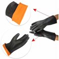thumbnail image 2 of Guantes industriales de goma, guantes resistentes para ácidos y alcalinos de larga duración, guantes químicos, guantes de protección química de 35 cm, color negro, 2 of 5