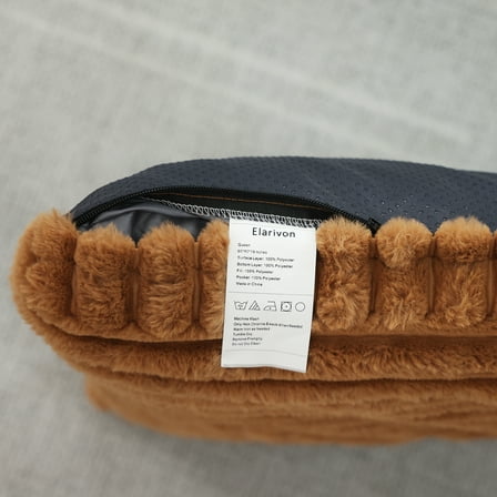 Elarivon dog bed Plush Pad Queen Brown