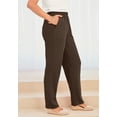 thumbnail image 3 of Roaman's Women's Plus Size Straight Leg Soft Knit Pull On Pant, 3 of 5