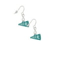 thumbnail image 3 of Delight Jewelry Acrylic 3/4" Teal Cheer Megaphone Silver tone Infinity French Earrings, 3 of 4