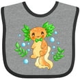 thumbnail image 3 of Inktastic Cute Orange and Green Axolotl Boys or Girls Baby Bib, 3 of 4