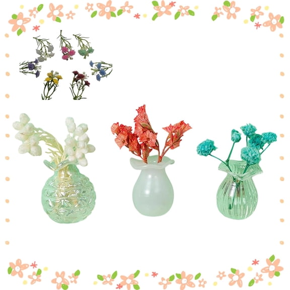 Tiny Vases Fridge Magnets, 2026 New Mini Ceramics Vase Fridge Magnet, Tiny Fridges Flower Vases Magnet Clear, Mini Flower Vase Magnets Gift Set for Refrigerator Decoration Kitchen Locker Office