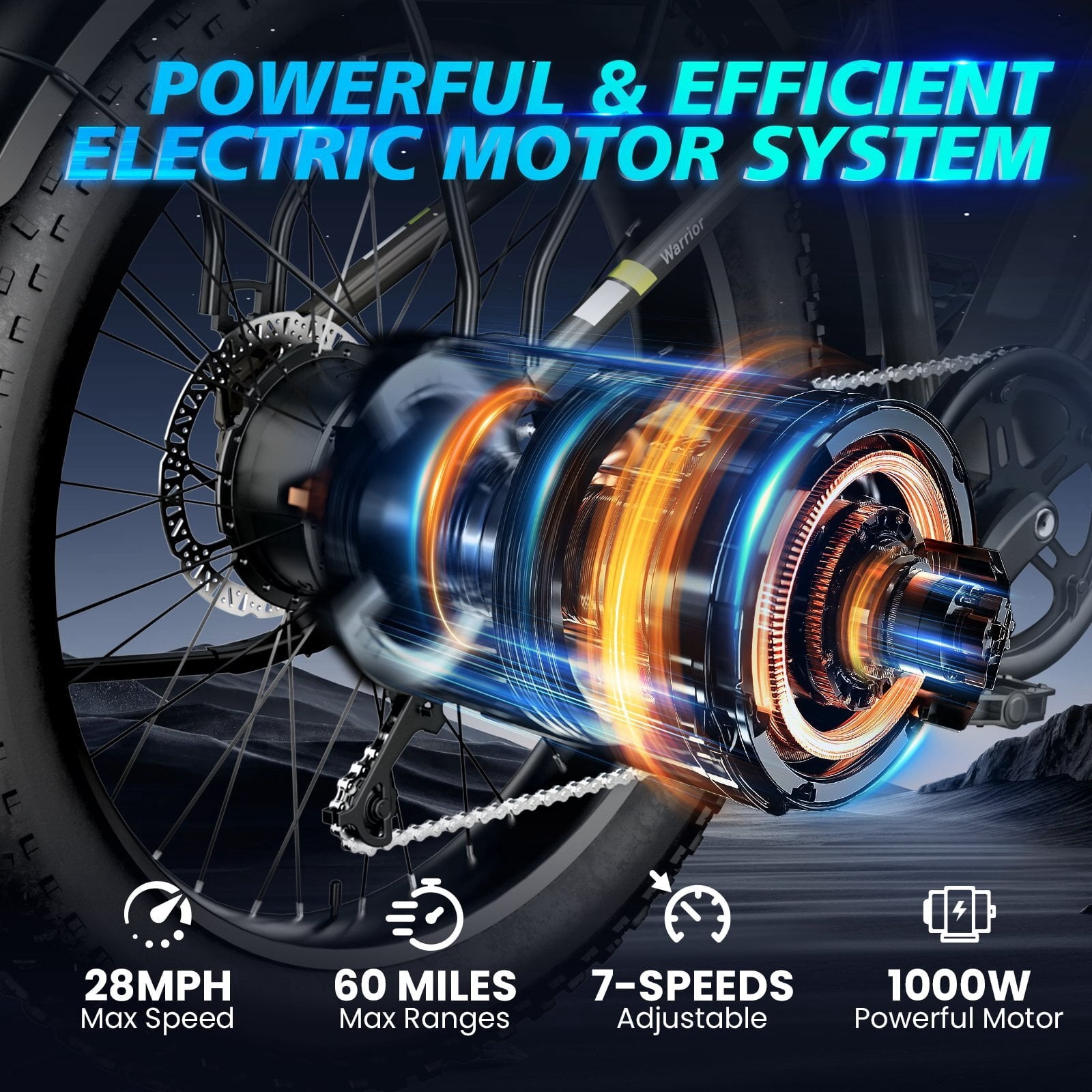 Electric Bike for Adults(16+), Peak 1000W Electric Bicycles, E-Mountain Bike, 48V/500WH Battery, 26"×4.0" Fat Off-Road Tires, 28 Mph Max Speed UL2849, APP Control
