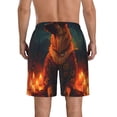thumbnail image 3 of KLL Candle Shepherd Dog Men's Casual Summer Beach Shorts Hawaiian Shorts with Pockets-Large, 3 of 5