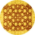 thumbnail image 1 of Ahgly Company Indoor Round Abstract Yellow Modern Area Rugs, 4' Round, 1 of 4