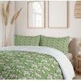 thumbnail image 6 of Ambesonne Tropic Duvet Cover Sets, Aloha Flowers on Leaves Art, 2-Queen, Olive Green Blush, 6 of 7