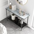 thumbnail image 6 of Puetz 1-Shelf Metal Sofa Table, Black and White, 6 of 7