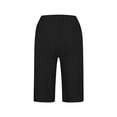 thumbnail image 5 of BUIGTTKLOP Bermuda Shorts for Women Eyelet Knee Length Elastic Waisted Summer Casual Side Split Beach Shorts with Pockets, 5 of 6