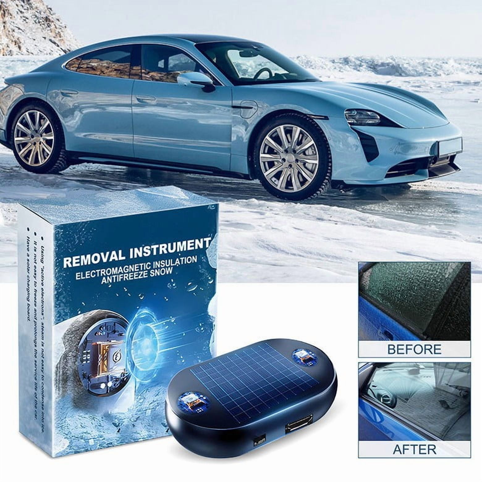2 Stück Elektromagnetischer Auto-Enteiser – Solar, Gegen Eis & Schnee Auf Scheiben, Für Auto & LKW