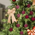 thumbnail image 5 of 12PCS Wine Red Velvet Christmas Balls 2.36inch Flocked Textures Xmas Tree Ball Ornaments Decorations, 5 of 7