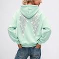 thumbnail image 2 of Fgnfyis Womens Sweatshirts Elegant Embroidered Angel Wing Print Solid Hooded Pullover Cozy Winter Women Hoodies, 2 of 6