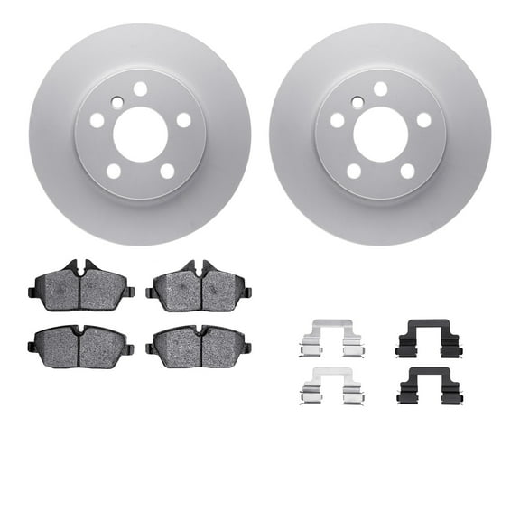 Dynamic Friction Company Front Geospec Brake Rotors with 5000 Advanced Brake Pads includes Hardware 4512-32050