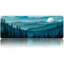 Green Mountains Forest Gaming Mouse Pad XL, Birds Sun Landscape Large Mousepad Office Decor Desk Mat, Non-Slip Rubber Base Keyboard Mouse Mat, 31.5 x 11.8 Inch BDTXSE014