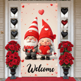 thumbnail image 4 of Pink Cherry Blossom Love Banner Red Heart Pattern Valentine Display Cute  Swing Design Heart Backdrop for Valentine's Day Anniversary Romantic Date, 4 of 8