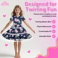 thumbnail image 6 of MISS POPULAR Girls 3 Pack Short Sleeve Skater Dress Soft Cotton Cute Designs Spring Summer | Sizes 4-16, 6 of 7