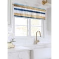 thumbnail image 3 of Valances for Windows Gold Blue Graffiti Rod Pocket Cafe Window Treatments Valance Curtains for Kitchen Bathroom Laundry Basement Windows 56"x16", 3 of 9