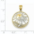 thumbnail image 2 of Beautiful 14K Two Tone Sun and Palm Tree Pendant, 2 of 2