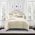thumbnail image 2 of Damaskus Linen Gold Duvet Cover Set Full, 2 of 5