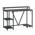thumbnail image 5 of Techni Mobili Industrial Writing Desk with Shelves and Portable CPU Caddy, Black, 5 of 9