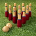 thumbnail image 7 of Lawn Bowling Game/Skittle Ball- Indoor and Outdoor Fun for Toddlers, Kids, Adults –10 Wooden Pins, 2 Balls, and Mesh Bag Set by Hey! Play! (8 Inch), 7 of 7