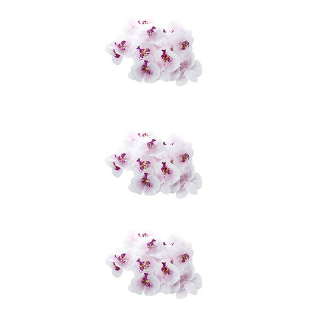 Lote de 60 Pcs de Mariposa Orquidea de 9 cm Cabeza de Flor Artificial Decoracion para Boda Accesorio para Broche para El Pelo