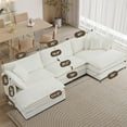 thumbnail image 2 of SoarFlash Chenille Sectional Middle Position Sofa,Beige, 2 of 15