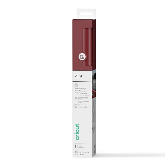 Cricut® Matte Vinyl – Permanent (4 ft), 12" x 48",Burgundy