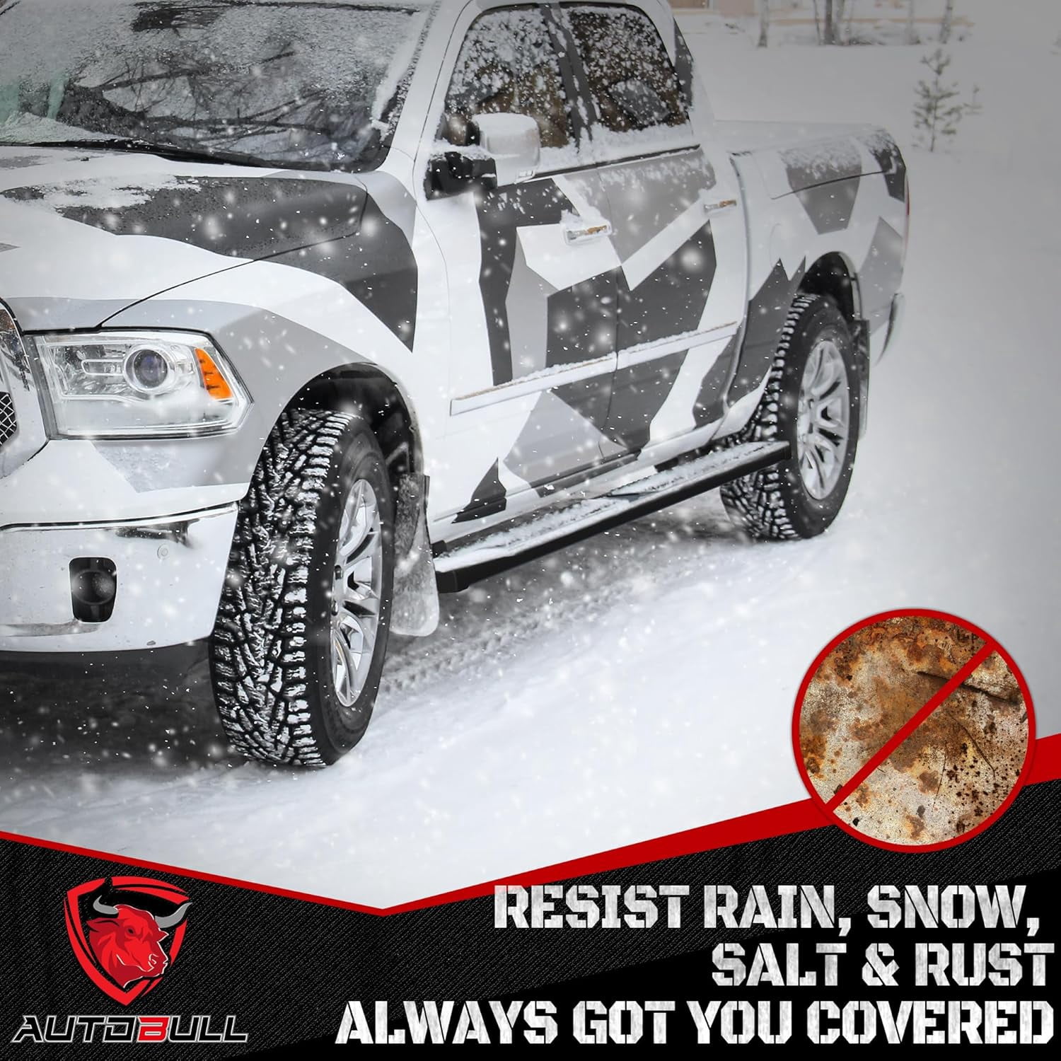AutoBull 6" Running Boards for 2005-2023 Toyota Tacoma Double Crew Cab Black Side Step Nerf Bars