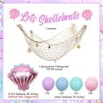 thumbnail image 5 of Let's Shellebrate Mermaid Birthday Decorations, Pink Purple Lets Shellebrate Banner with Fishnet Seashell Balloons, Under The Sea Ocean Birthday Party Supplies, 5 of 6