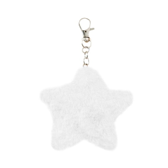 Cute Plush Five-pointed Star Charm Keychain Soft Stuffed Ornament Keyring Lovely Pendants for Purse Bag Backpack Handbag