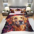 thumbnail image 3 of 3 Pieces Duvet Cover Set Golden Retriever Dog 3D Print Bedding 1 Duvet Cover 2 Pillowcases Natural Animals Comforter Sets Soft Breathable for Boys Girls Children vqaRV5, 3 of 6