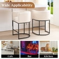 thumbnail image 5 of FANCROU 26" H Counter Height Bar Stools Set of 2, Fabric Barrel Stools with Back and Arms, Beige-Black Leg, 5 of 6