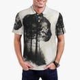 thumbnail image 1 of Fotbe Double Exposure Cat Forest Camiseta Polo de Golf para Hombre con Estampado – Camisa Deportiva Transpirable con Cuello Abotonado-Small, 1 of 6