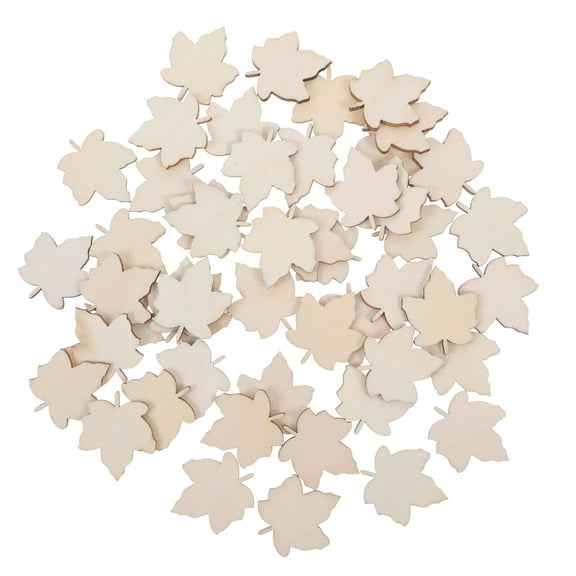 WHAMVOX 50pcs Unfinished Wooden Cutouts Graffiti Marple Leaves Cutouts Diy Unpainted Leaves Crafts Wood Leaves Wooden Maple Leaf For Crafts