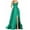 Green, variant on Women's Satin Halter Backless Maxi Dress - A-Line Cross Strap Side Slit with Pockets, Red, XXXL