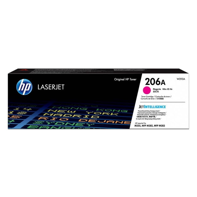 Cartucho de Tóner HP LaserJet 206A, Magenta, Modelo: W2113A. HP W2113A