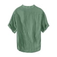 thumbnail image 5 of Migroa Men's Fashion Shirt Casual Beach T-Shirts Solid Tops Shirts for Men 3/4 Sleeve Regular-Fit Henley T-Shirt Summer Lightweight Beach Yoga Tops Light green 2XL, 5 of 5