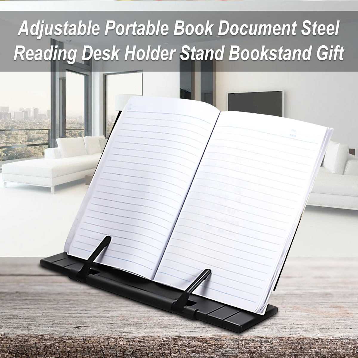 Portable Steel Book Stand Bookstand Adjustable Tilt Reading Desk Holder