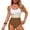 Coffee, variant on High Waisted Bikini Tummy Control Swimwear Sporty Coordinate Set Bathing Suit Elasticated Waist Crop Top Brown L