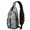 Basketball and Jersey Gray Pattern, variant on Basketball and Wow White Pattern Sling Backpack, Casual Day Sling Pack with Earphone Port, Breathable Padded Back Gift Ideas for Hiking Cycling Walking