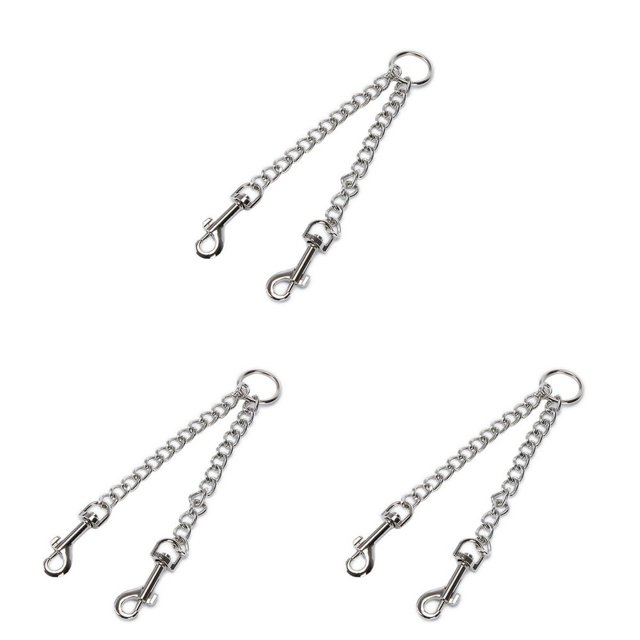 HLONK 3 Count Pet Pulling Chain Strap Dealspet Supplies Dog Leash Rope Tow Double Head