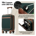 thumbnail image 5 of Hardshell Luggage, Lightweight Suitcase with Spinner Wheels, DARK GREEN+USB, 5 of 6