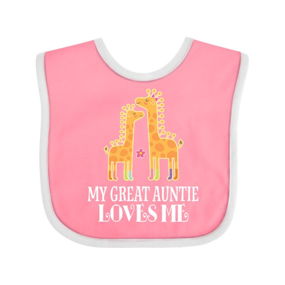 Inktastic Great Auntie Loves Me Giraffe Girls Baby Bib