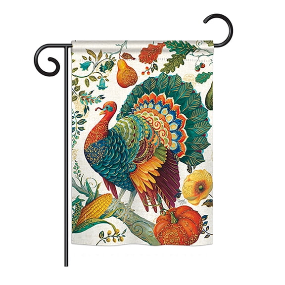 Breeze Decor - Suzani Turkey Garden Friends - Everyday Birds Impressions Decorative Vertical Garden Flag 13" x 18.5" Printed In USA