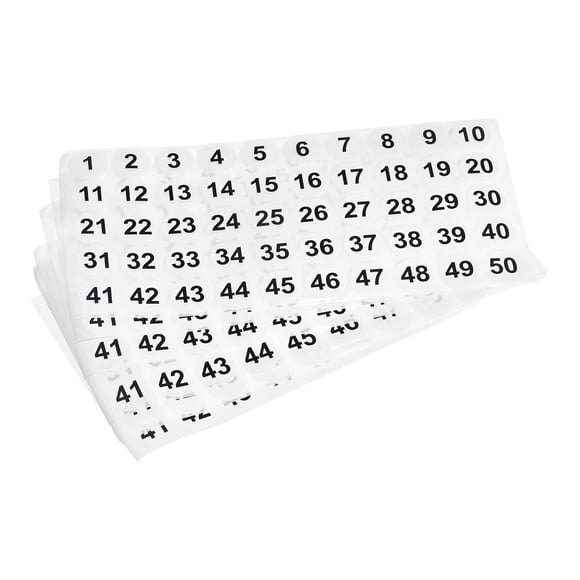 Sequentially numbered labels template