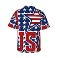 thumbnail image 3 of Happy Independence Day 4th Of July Hawaiian Shirts For Men, Summer Short-Sleeve Relaxed-Fit Button-Down Shirts X-Large, 3 of 9